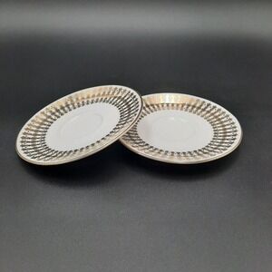Vintage Winterling Röslau Bavaria Saucer Plates‎ W/ Gold Floral Pattern Set Of 2